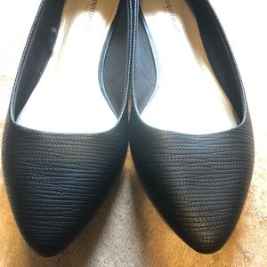Black Pointed Toe Flats (11W)